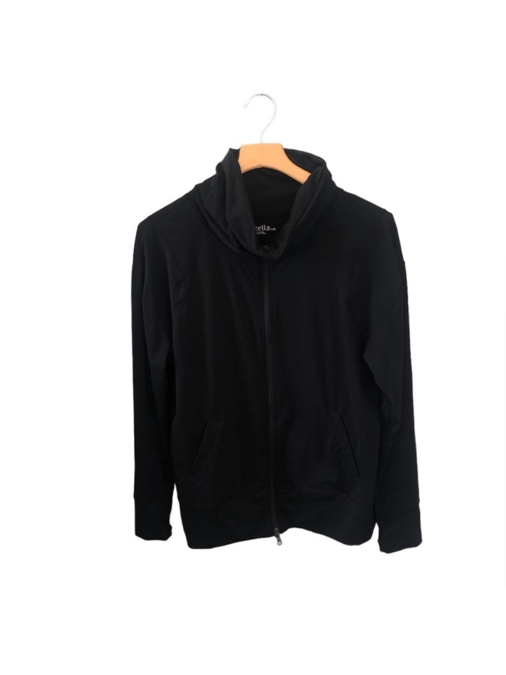 Zella Nordstrom Black Cowl Neck Full Zip Athletic Jacket Large